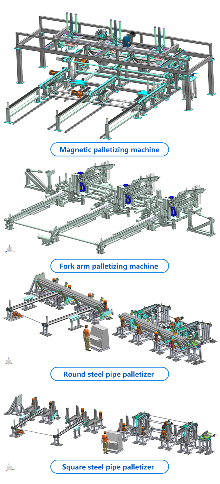 Steel Pipe Palletizer Packing Machine Drawings Automatic Pipe Packing Machine Drawings